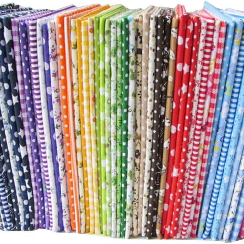 Versatile 9.8" Floral Cotton Fabric Squares Bundle - Ideal for Quilting & Crafts